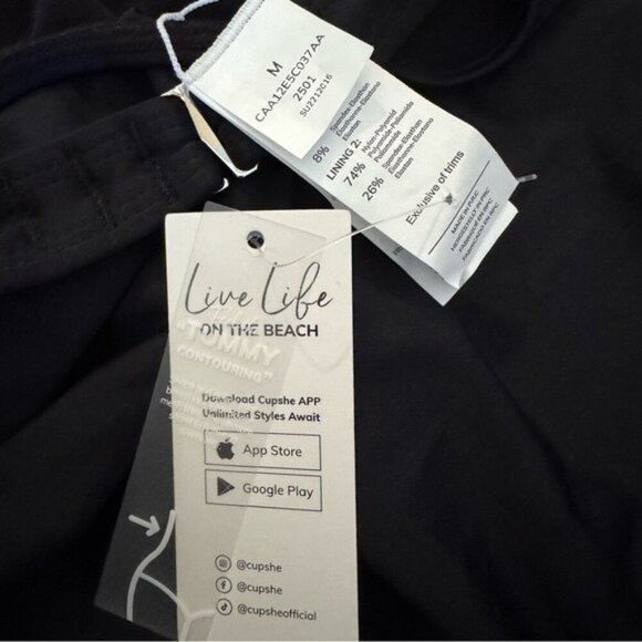 NWT Cupshe Tummy Control Lovely Lace Underwire One Piece Swimsuit Black Size M - Picture 10 of 16